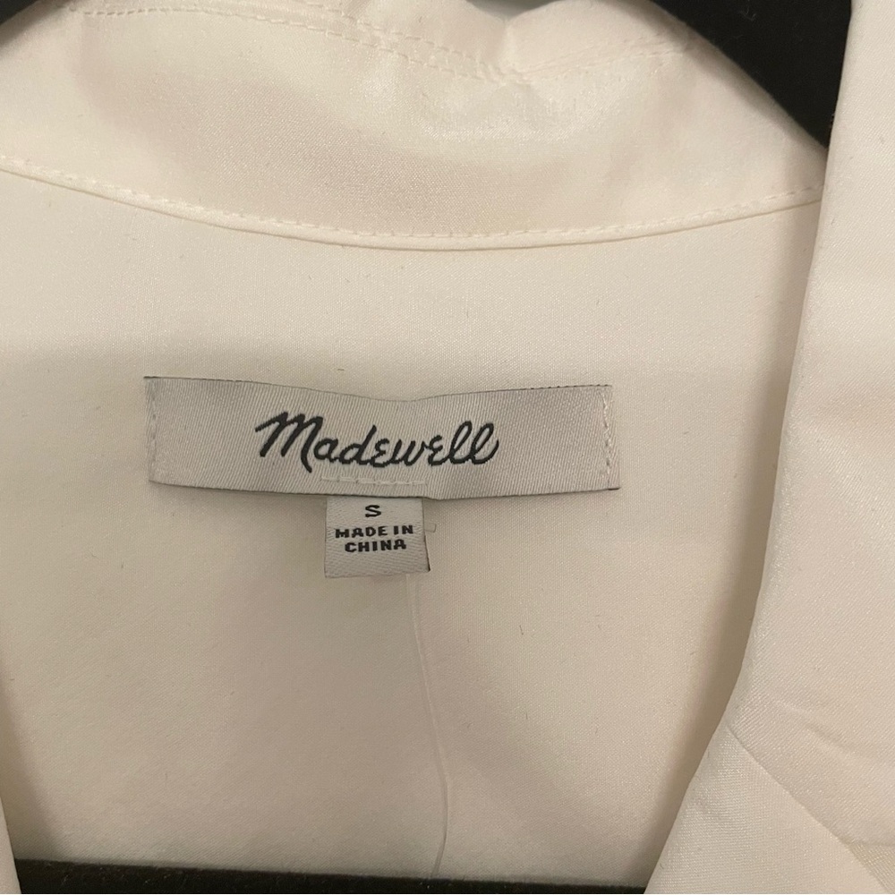 NWT! Madewell Silk Drapey Patch-Pocket Sleeveless Shirt | Lighthouse | Small - Picture 9 of 13